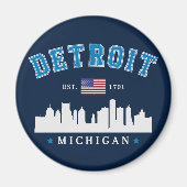 Aimant Detroit Michigan Est. 1701 Funny Vintage (Devant)