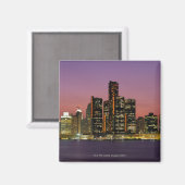 Aimant Detroit, Michigan Skyline à la nuit (Recto/Verso)
