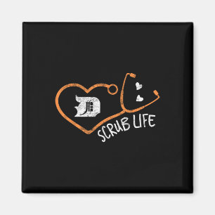 Aimant Detroit Scrub Life Michigan Nurse Shirt Médicale T