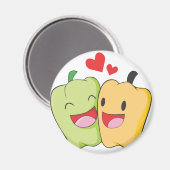 Aimant Deux amateurs de poivrons doux (Recto/Verso)