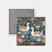 Aimant Deux Bleus Élégants William Morris Inspiré (Recto/Verso)