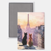 Aimant Deux chats sur un toit de Paris (Recto/Verso)