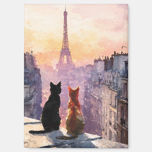 Aimant Deux chats sur un toit de Paris (Recto)