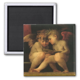 Aimant Deux Cherubs Lecture par Rosso Fiorentino, Angels