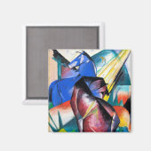 Aimant Deux chevaux rouges et bleus de Franz Marc (Recto/Verso)