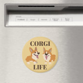 Aimant Deux Chiots Corgi Mignons (In Situ (Lave-vaisselle))