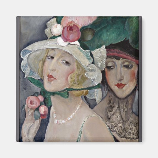 Aimant Deux cocottes avec Casquette (Devant)