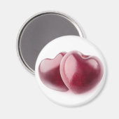 Aimant Deux coeurs de cerise (Recto/Verso)