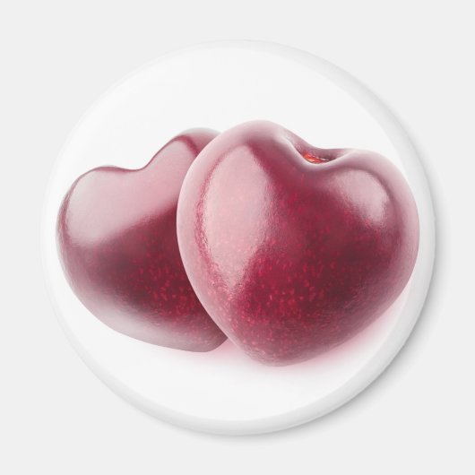 Aimant Deux coeurs de cerise (Devant)