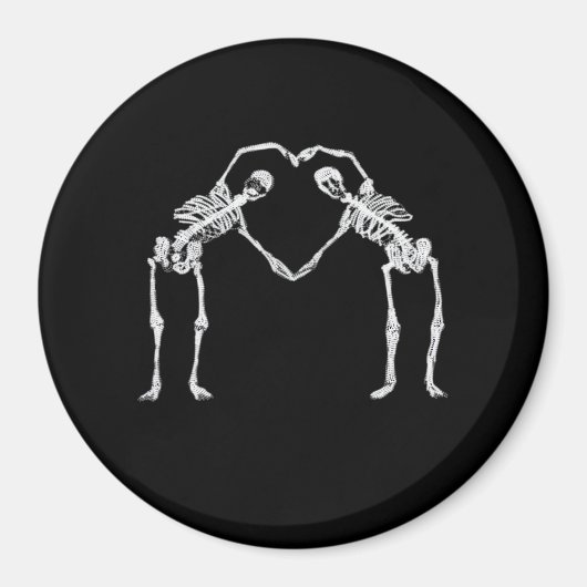 Aimant Deux Coeurs de squelette Mains Classique (Devant)