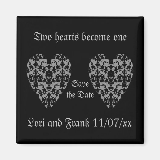 Aimant Deux coeurs deviennent un seul sauf l'aimant de da (Devant)
