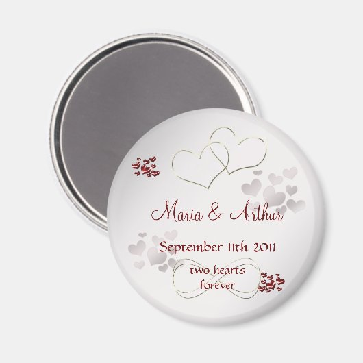 Aimant Deux coeurs pour toujours (Recto/Verso)