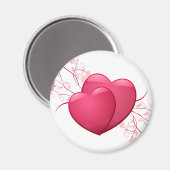 Aimant Deux Coeurs roses (Recto/Verso)