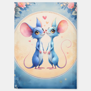 Aimant Deux cœurs, un amour – Souris de mariage.