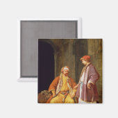 Aimant Deux commerçants en conversation (Recto/Verso)