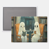 Aimant Deux Fantômes Cosy Boivent Du Thé (Recto/Verso)