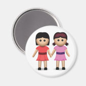 Aimant Deux femmes tenant des mains Emoji (Recto/Verso)