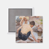 Aimant Deux Garçons Sur Le Rivage, Pekka Halonen (Recto/Verso)