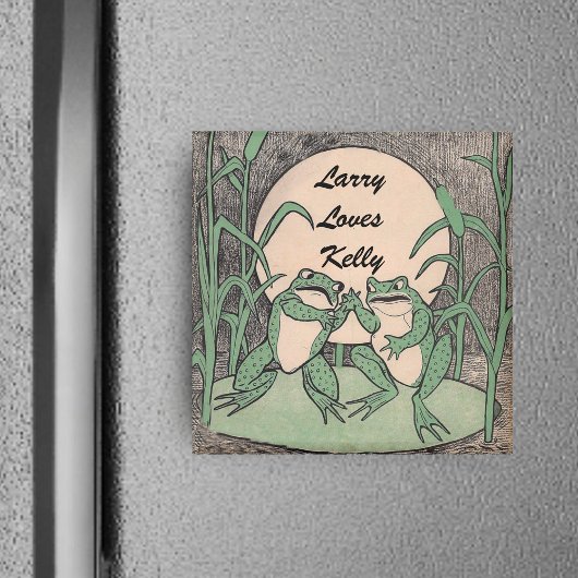 Aimant Deux grenouilles Amour Vert Funny