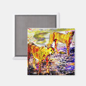 Aimant Deux guépards (Recto/Verso)