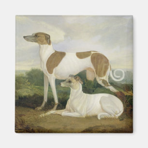 Aimant Deux lévriers dans un paysage (huile sur la toile