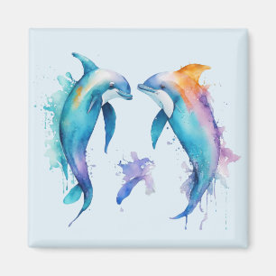 Aimant Deux mignons dauphins