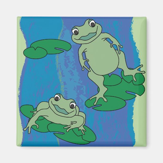 Aimant Deux Motifs de grenouilles (Devant)