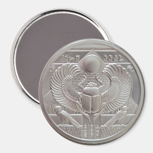 Aimant Deux Onces Argent Scarab Round (Recto/Verso)