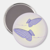 Aimant Deux papillons violets et blancs En vichy (Recto/Verso)