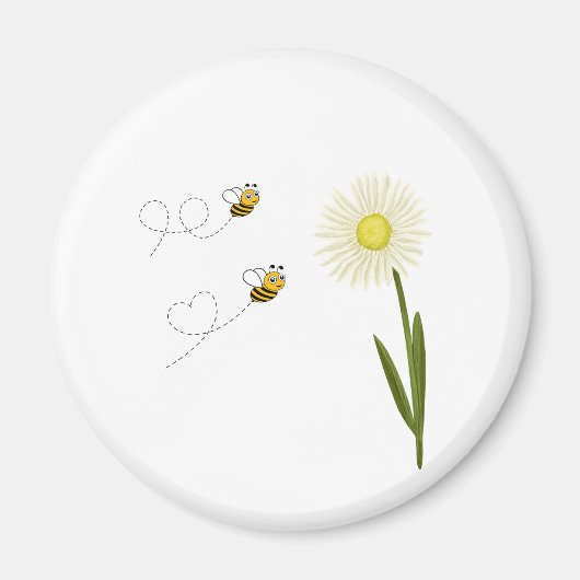 Aimant Deux petites abeilles mignonnes (Devant)