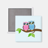 Aimant Deux Pink et Blue Owl (Recto/Verso)