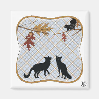 Aimant Deux Renards Fectching