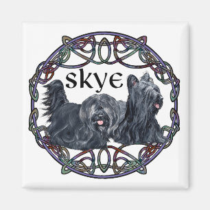 Aimant Deux terriers de Skye dans le cercle celtique