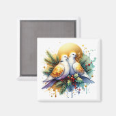 Aimant Deux tourterelles | 12 Jours de Noël (Recto/Verso)