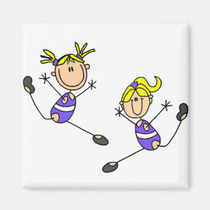 Aimant Deux Tshirts de gymnaste fille blonde et cadeaux