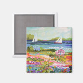 Aimant Deux voiliers et chalet (Recto/Verso)