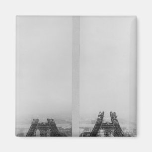 Aimant Deux vues de la construction d'Eiffel