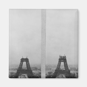 Aimant Deux vues de la construction d'Eiffel