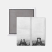 Aimant Deux vues sur la construction de l'Eiffel (Recto/Verso)