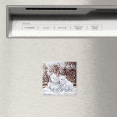 Aimant Deux Westies en hiver (In Situ (Lave-vaisselle))