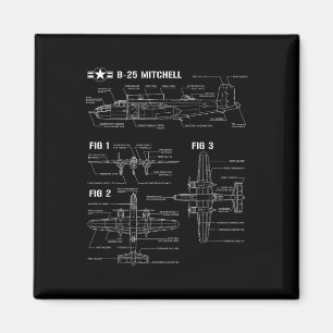 Aimant Deuxième Guerre mondiale Avion américain B-25 Mitc