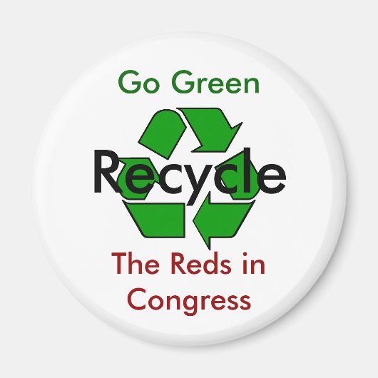 Aimant Devenez écolo - Recycler les rouges au Congrès (Devant)