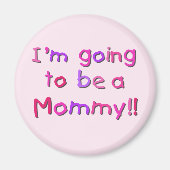 Aimant Devenir maman - rose et violet (Devant)