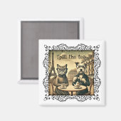 Aimant Déverser le thé chat et chien (Recto/Verso)