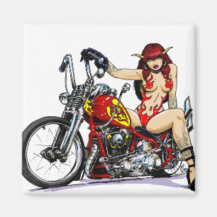Aimant Devil Girl Biker