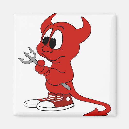 Aimant Devil Red Demon Cartoon Satan Evil Hell Heure (Devant)