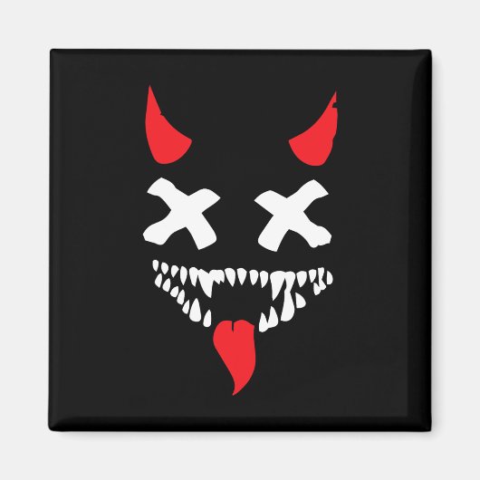 Aimant Devil Visage Lazy Halloween Costume d'effroi Dépla (Devant)