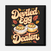 Aimant Deviled Egg Er Funny Retro Thanksgiving Food Quote (Devant)