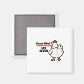 Aimant Devinette drôle de poulet 67 Six Sept Mème (Recto/Verso)