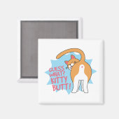 Aimant Devinez Quel Kitty Butt ! Amoureux des chats drôle (Recto/Verso)